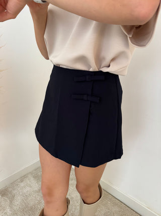Navy bow skort