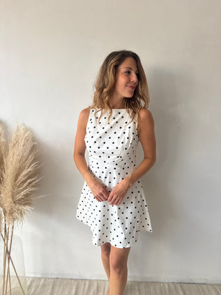 Bow back polka dot dress