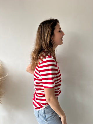 Red striped t-shirt