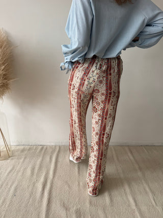 Terracotta flowers summer pants