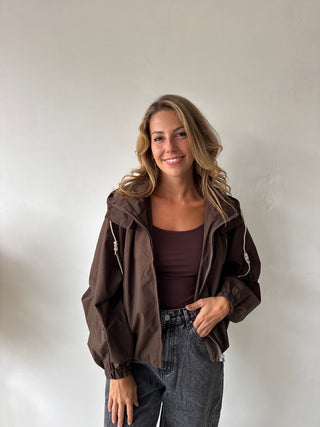 Brown rainjacket