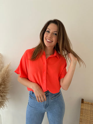 Coral button loose top