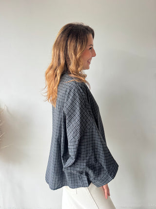 Black checked blouse