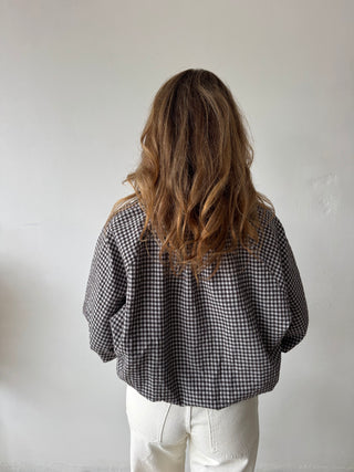 Brown checked blouse
