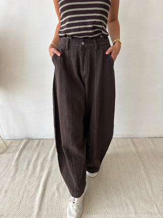 Brown barrel pants