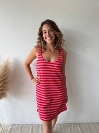 Fuchsia striped dress