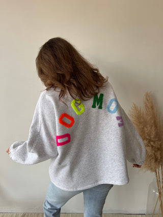 Colorful dog mom sweater