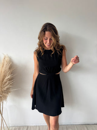 Black cut out dress
