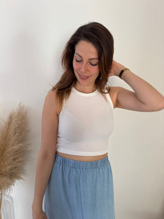 White crop top