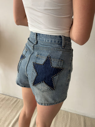 Denim stars shorts