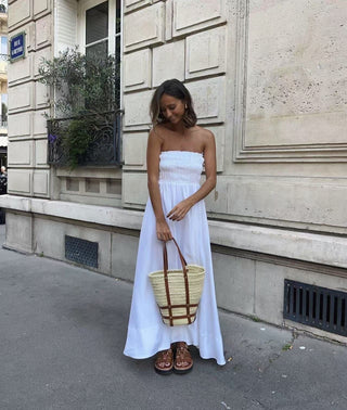 White strapless dress