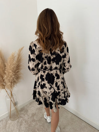 Cow print flowy dress