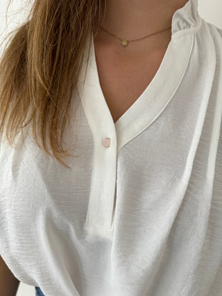 Pretty buttons white blouse