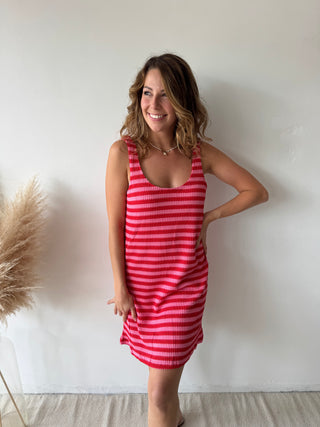 Fuchsia striped dress
