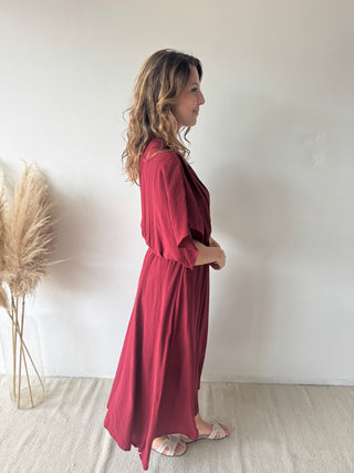 Burgundy maxi dress