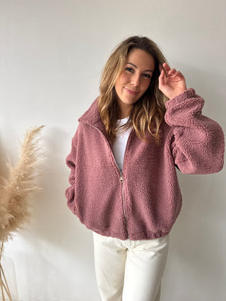 Old pink teddy fleece vest