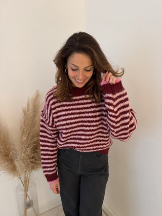 Burgundy pink soft knit