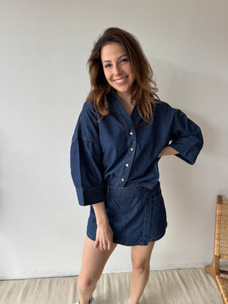 Dark blue denim summer set
