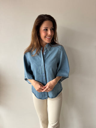 Blue denim top