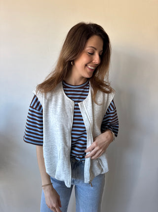 Grey zipper vest