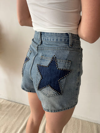 Denim stars shorts