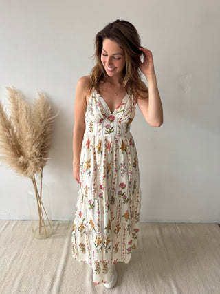 Spring flowers white dress