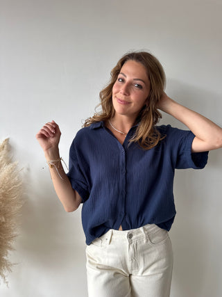 Navy tetra blouse