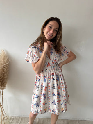 Peach blue summer dress