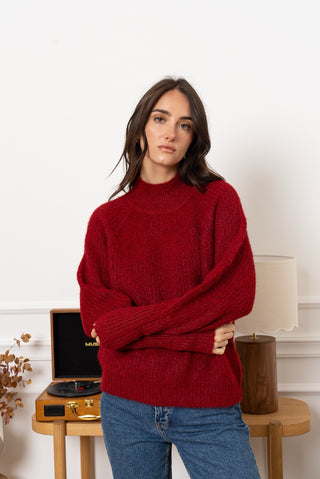 Soft simple burgundy turtleneck knit