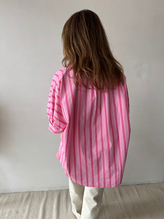 Pink fuchsia striped blouse