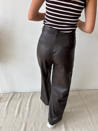 Brown leather pants