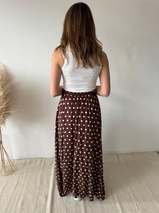 Brown polka dots skirt