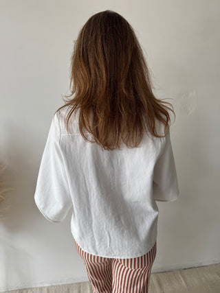 White denim top