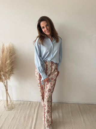 Terracotta flowers summer pants