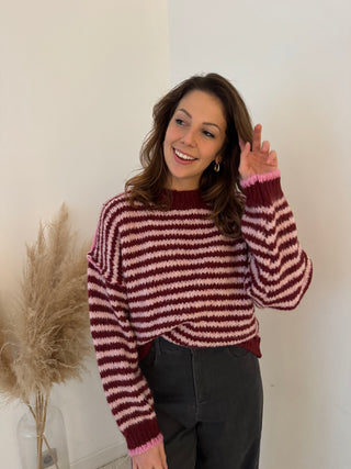 Burgundy pink soft knit