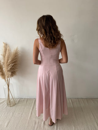 Pink flare maxi dress