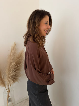 Leopard blouse brown blouse