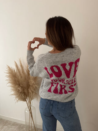 Love yourself grey knit