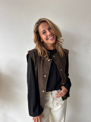 Leopard sleeveless vest