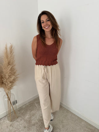 Beige summer pants