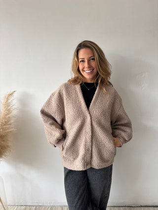 Taupe teddy vest
