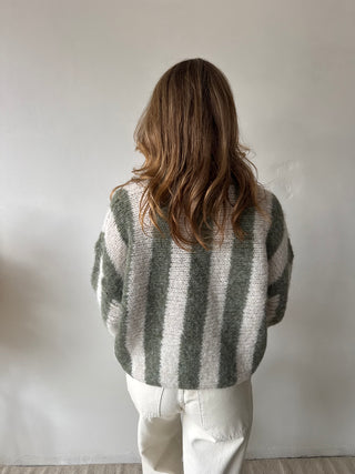 Olive striped knit