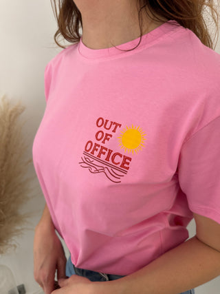 Out of office pink t-shirt