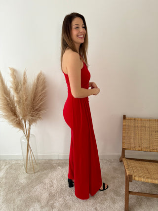 Red classy drape dress