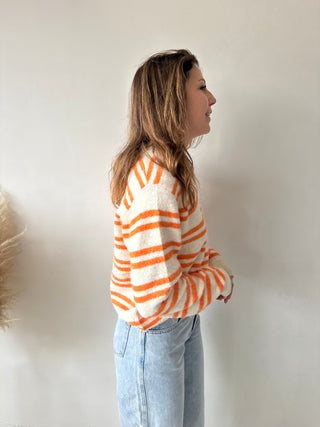 Soft striped orange knit