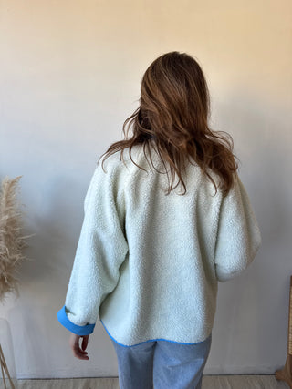 Blue teddy reversible jacket
