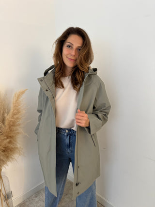 Kaki rain jacket
