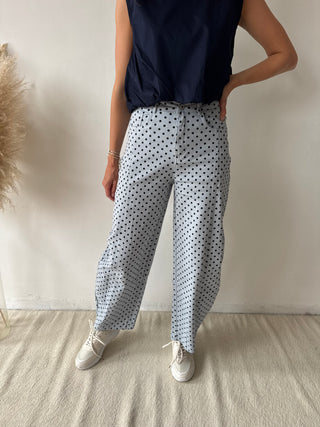 Light blue polka dots pants