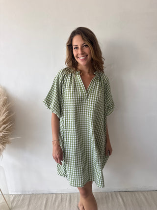 Green vichy dress