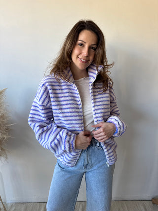 Lila blue striped zipper vest